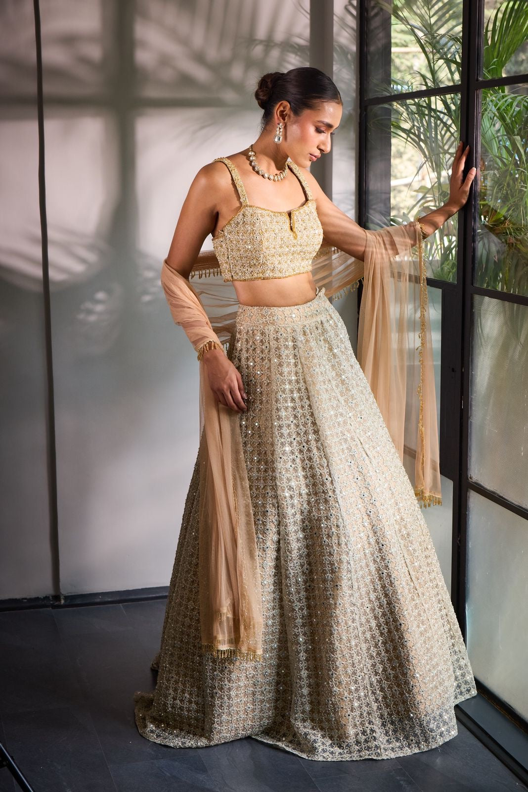 Glamourous Beige Lehenga