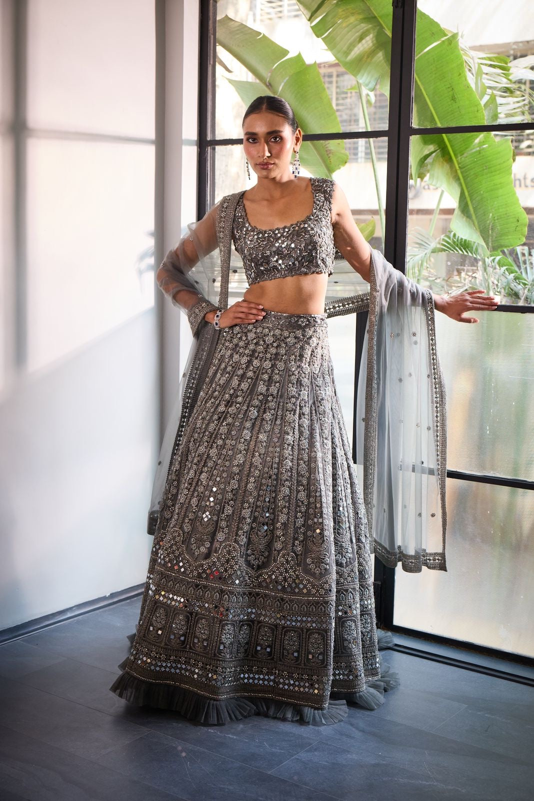 Supreme Elegance Silver Lehenga