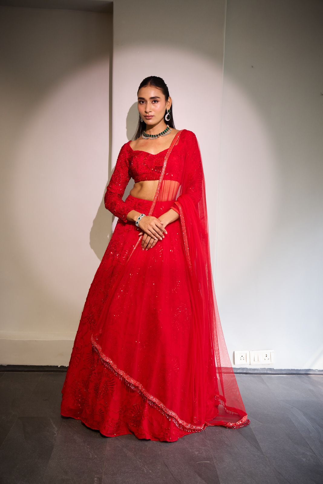 Meticulous Red Lehenga