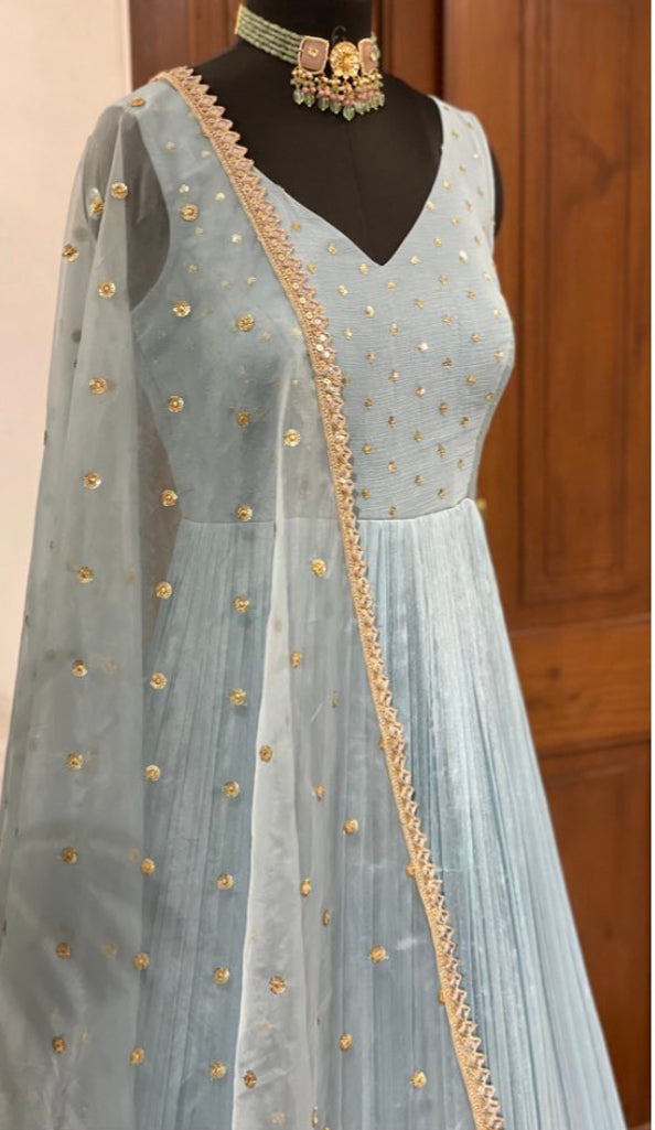 Soft Blue Anarkali