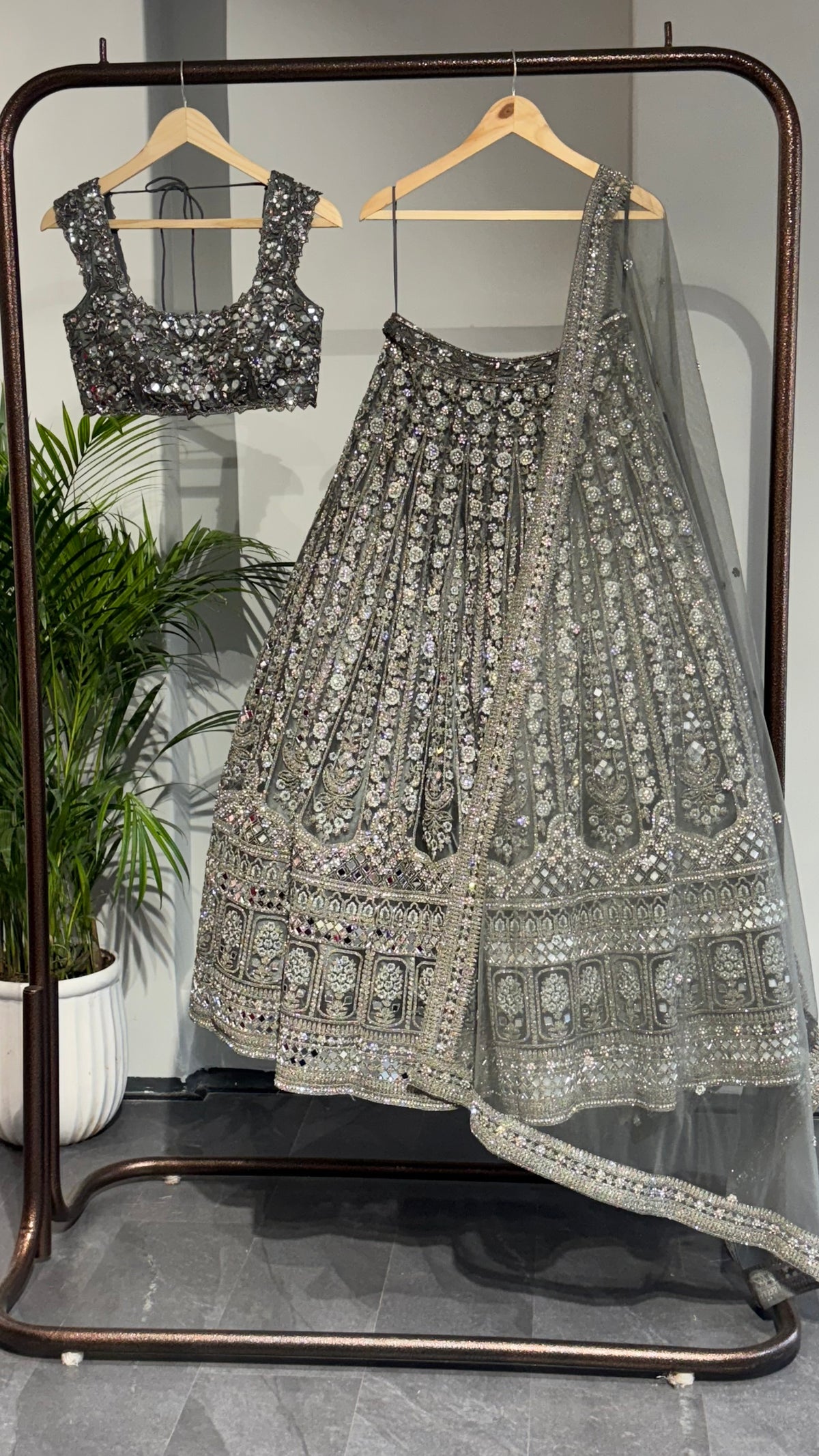 Supreme Elegance Silver Lehenga