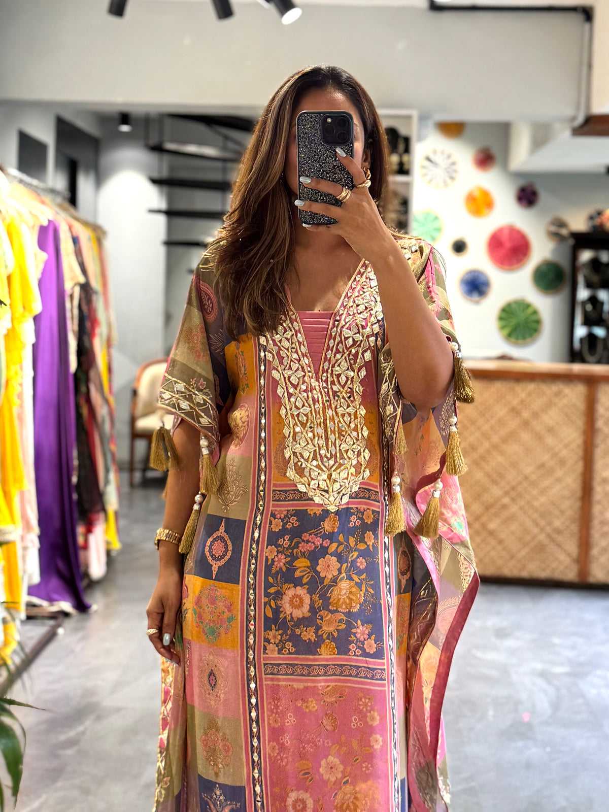 Pink Printed Kaftan Muse