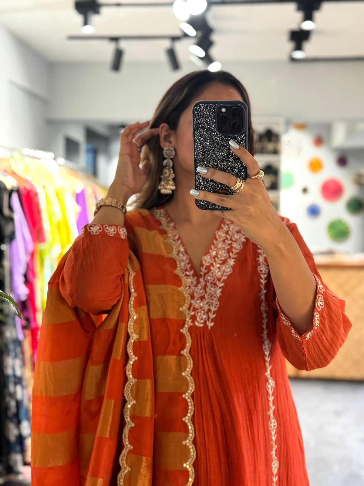 Orange Mirage Anarkali