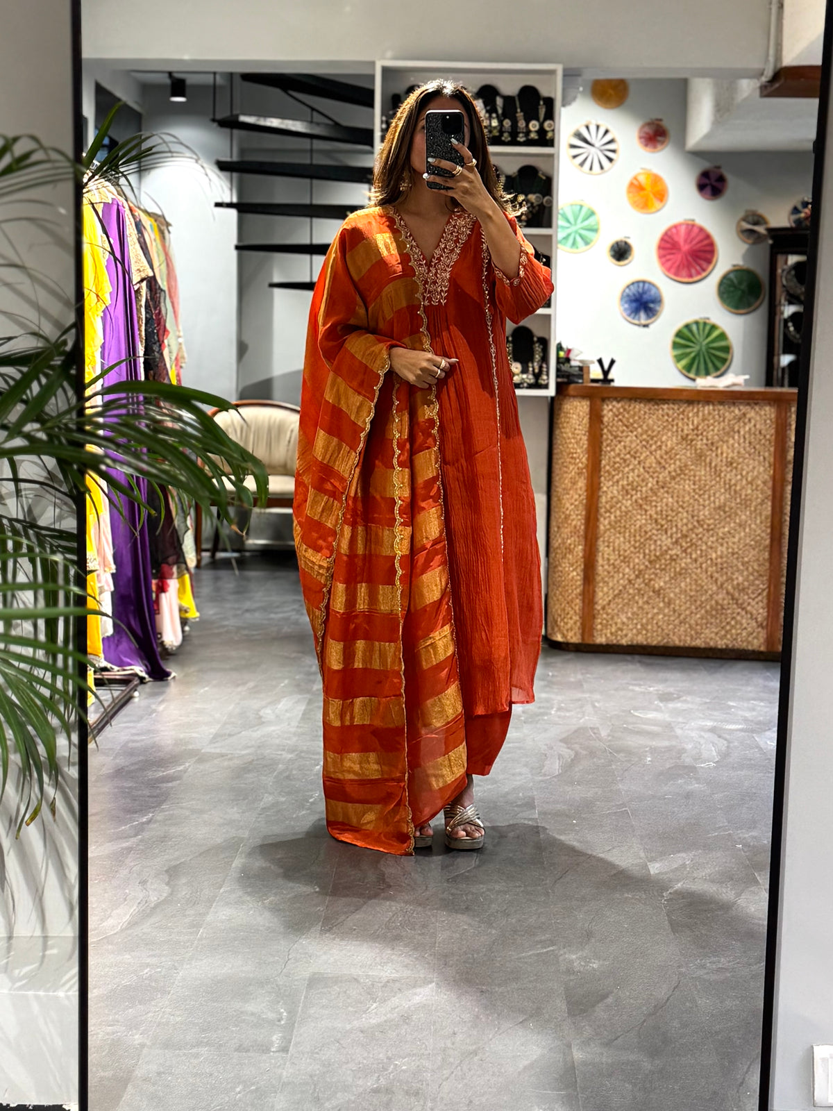 Orange Mirage Anarkali