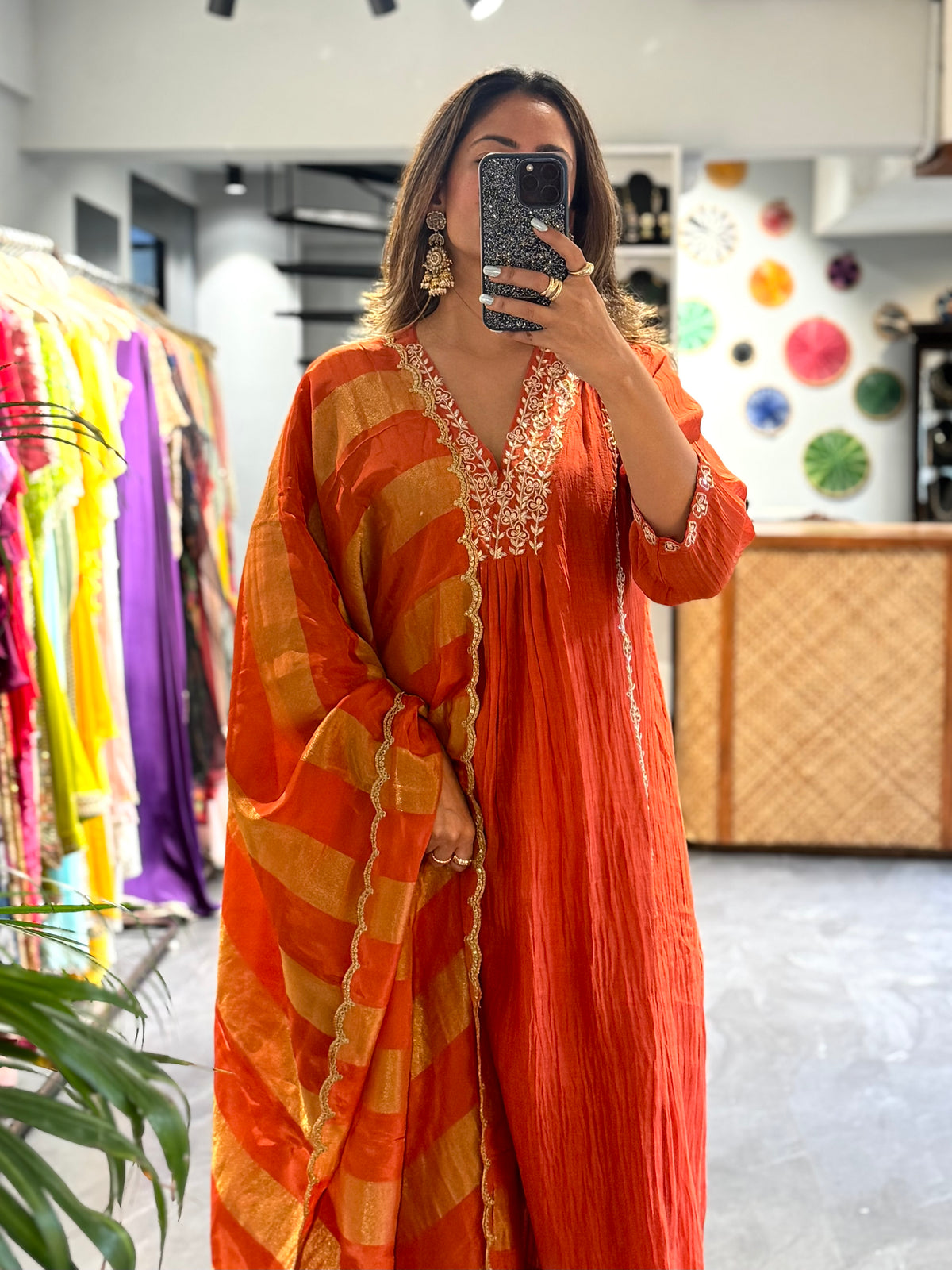 Orange Mirage Anarkali