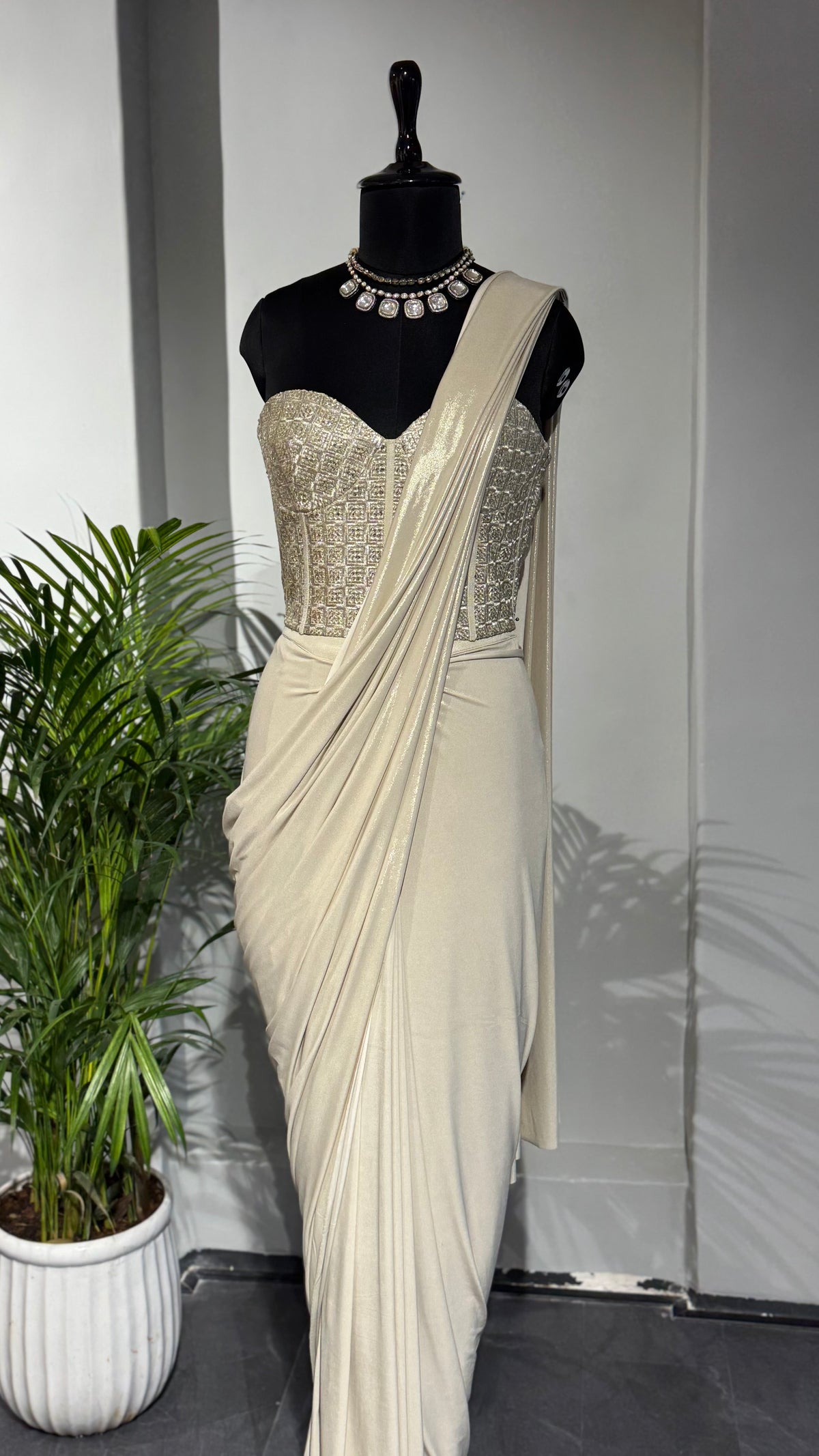 Beige Corset Drapes