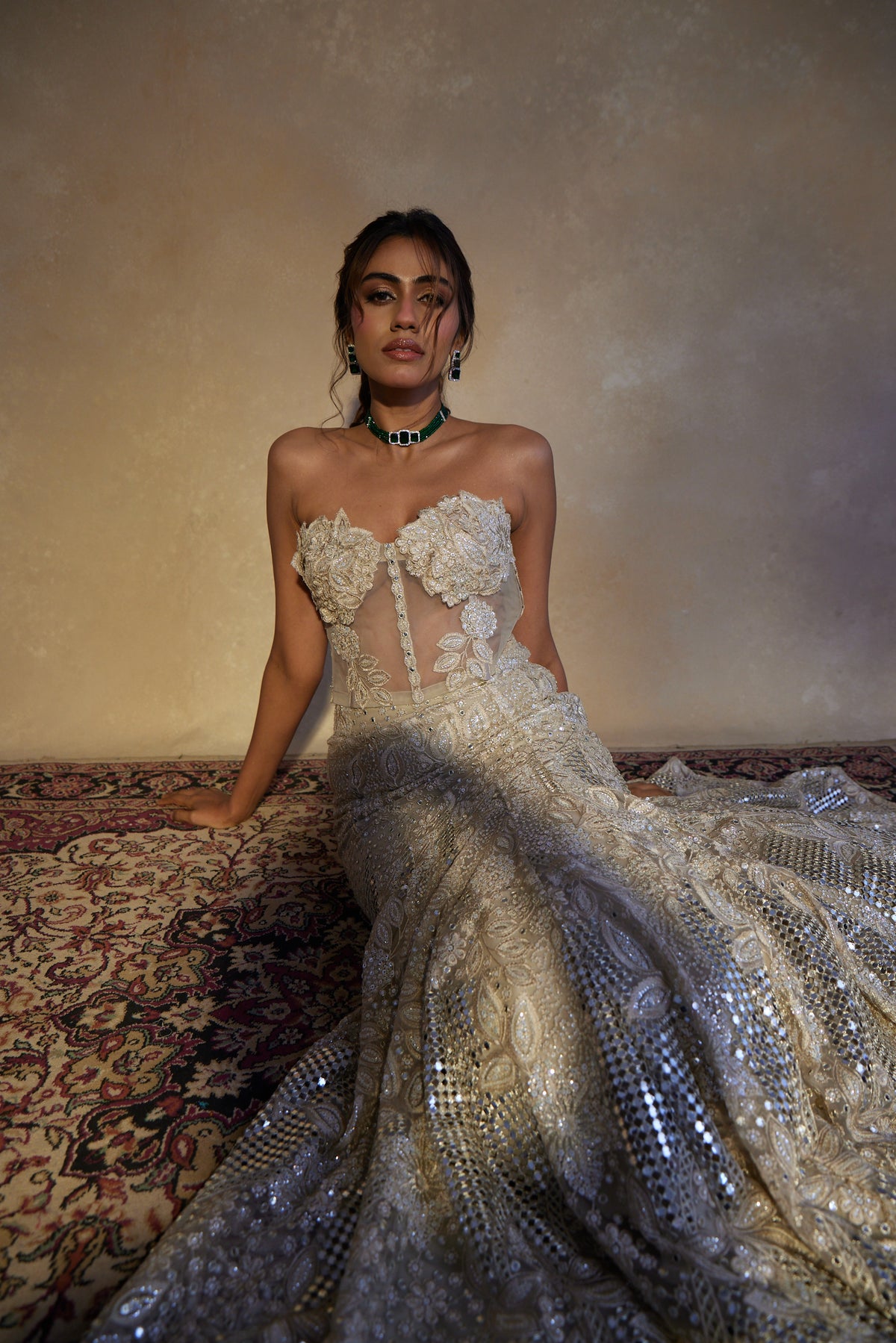 Zaraya - Lace Corset Lehenga